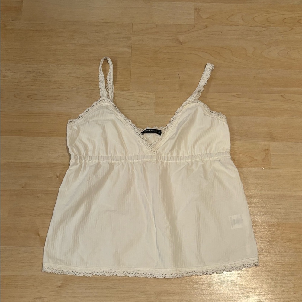 Brandy Melville White Edith Lace Tank